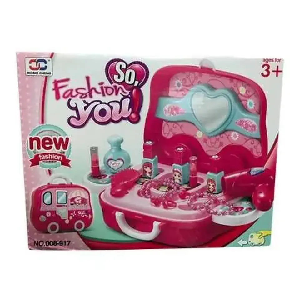 Set De Belleza Niñas Maletín Con Ruedas Tocador 008-917 3