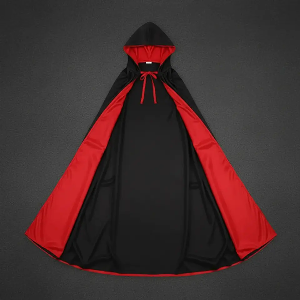 Capa Negra Con Rojo 90 Cm Halloween  Rerf  Mp853  5