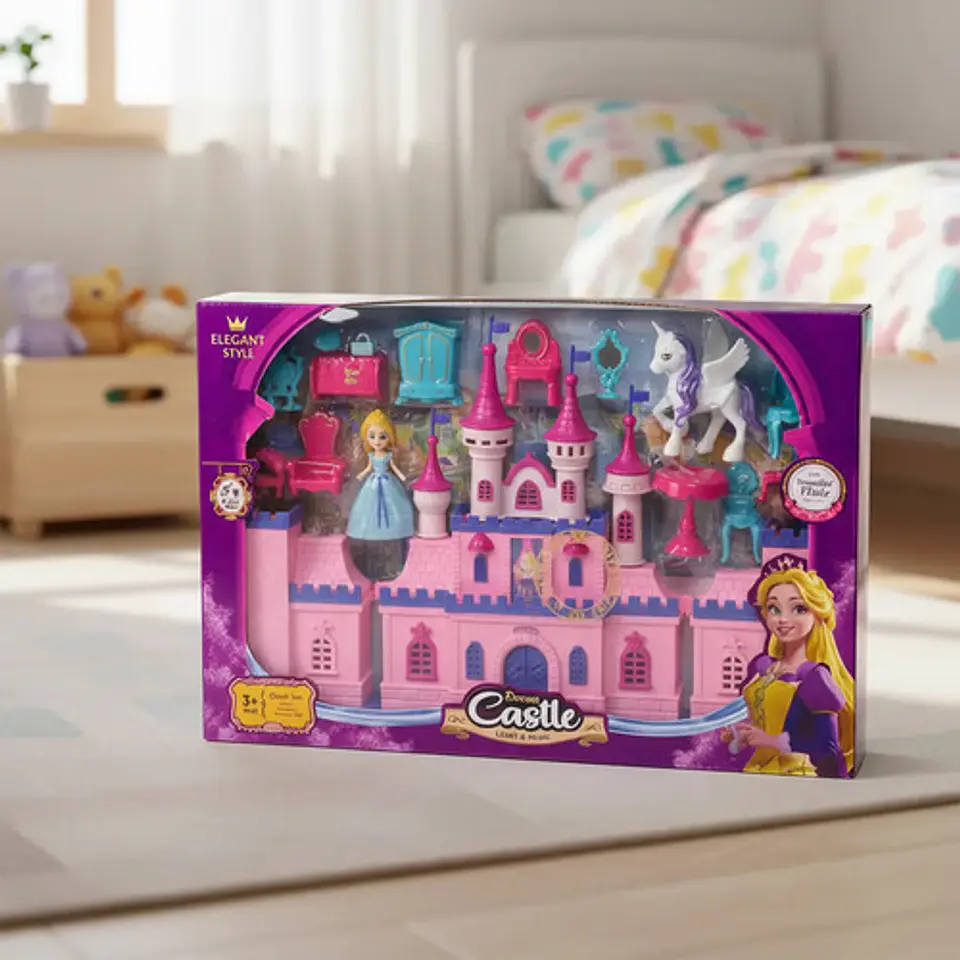 Casa De Muñecas Castillo Princesas Sg-29071 Luces Y Sonidos Rosa 3