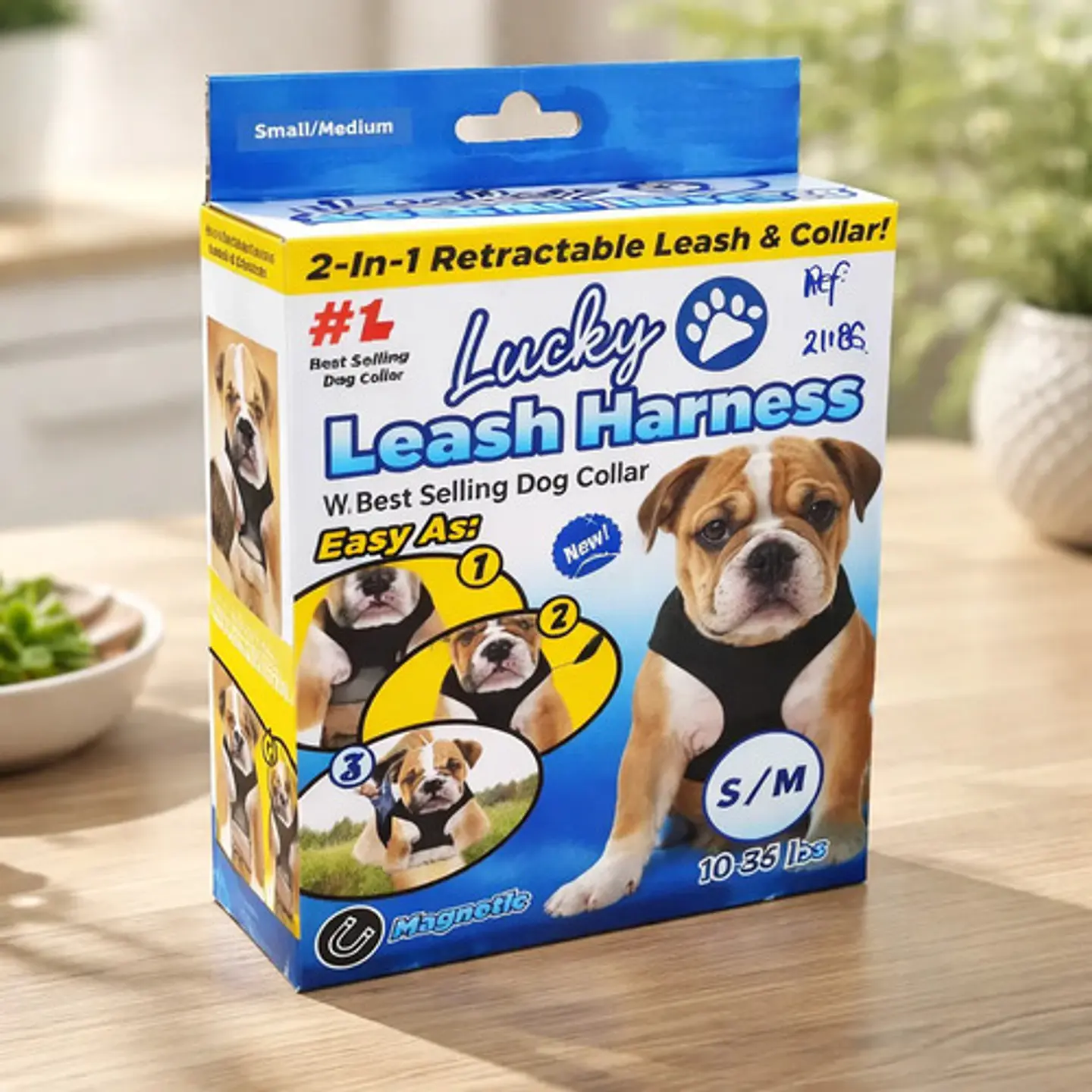 Lucky Leash Arnés 2 En 1 Collar Magnético S/m 21186 3