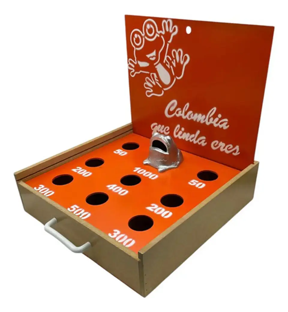 Juego De Rana Portátil En Madera Para Mesa Artesanal 3