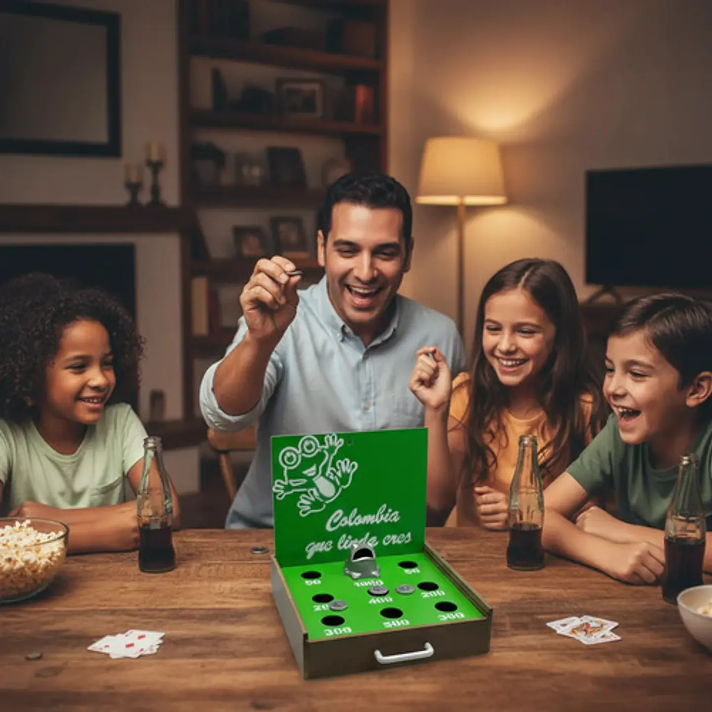 Juego De Rana Portátil En Madera Para Mesa Artesanal 5