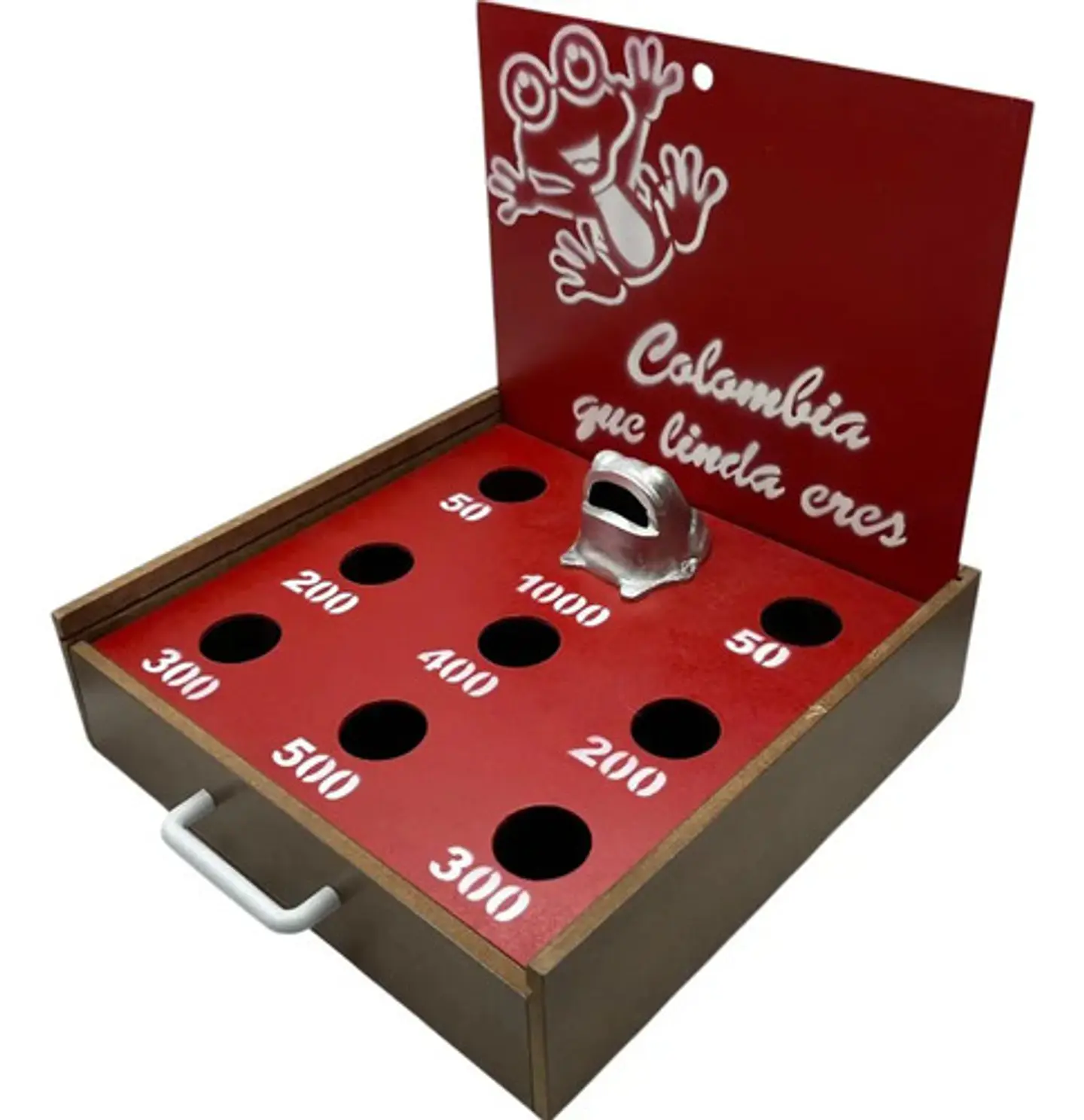Juego De Rana Portátil En Madera Para Mesa Artesanal 9