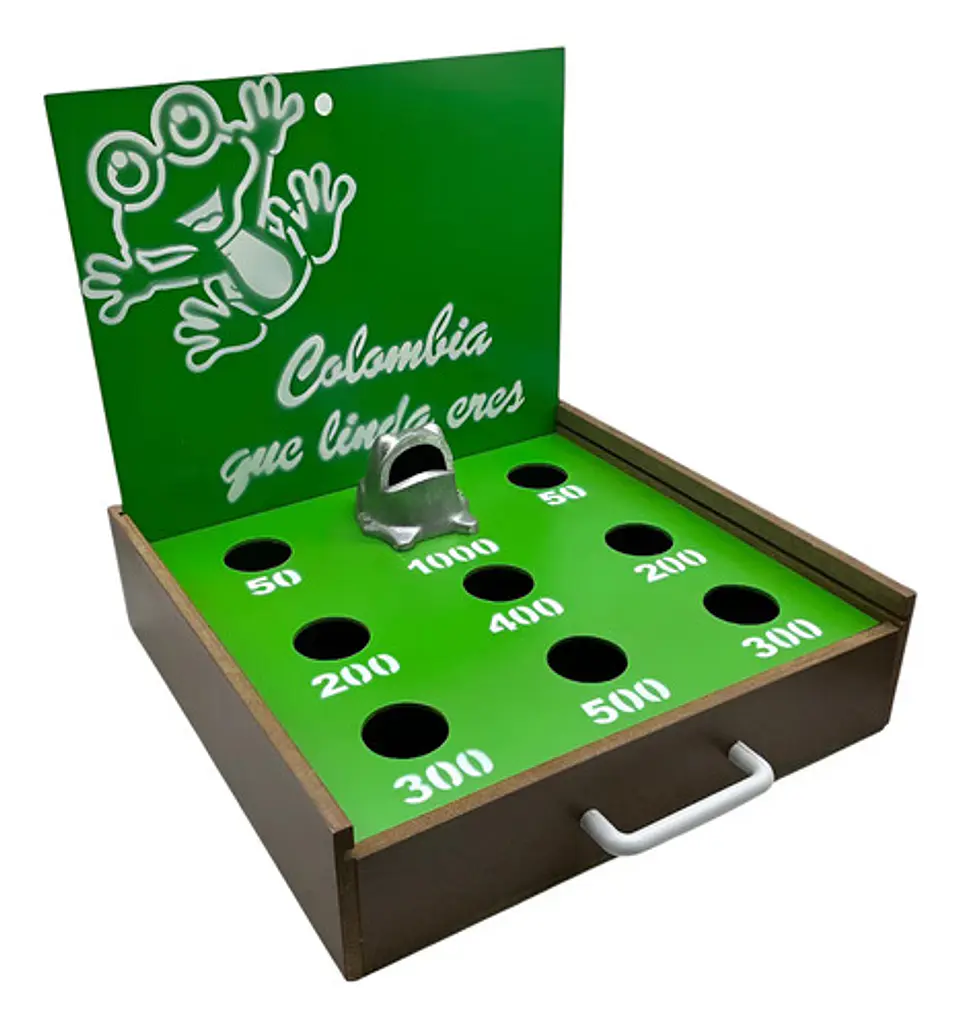Juego De Rana Portátil En Madera Para Mesa Artesanal 11