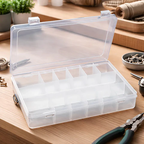 Caja Organizadora Multiusos Compartimentos Botones Tuercas Transparente