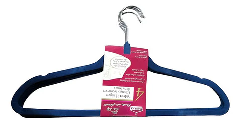 Set De 4 Ganchos Forrados En Terciopelo Antideslizantes Ropa