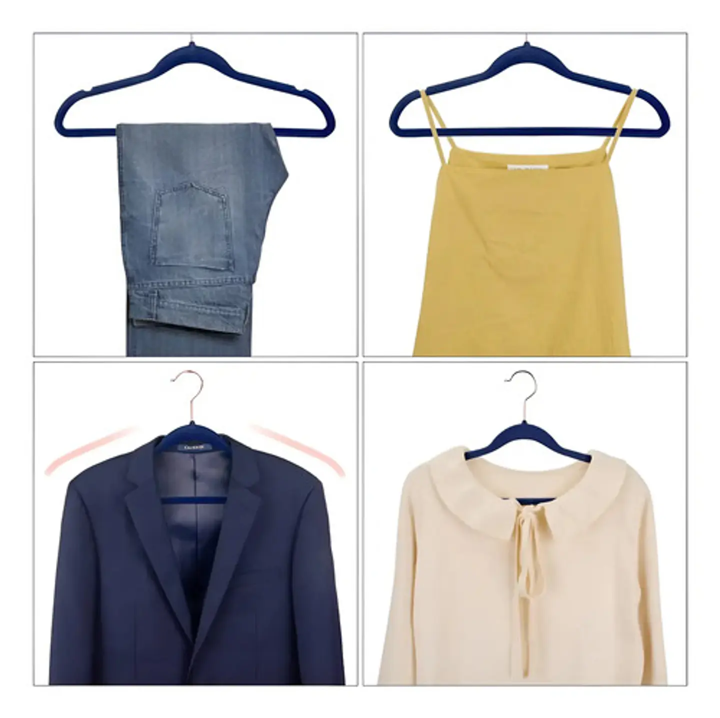 Set De 4 Ganchos Forrados En Terciopelo Antideslizantes Ropa 3