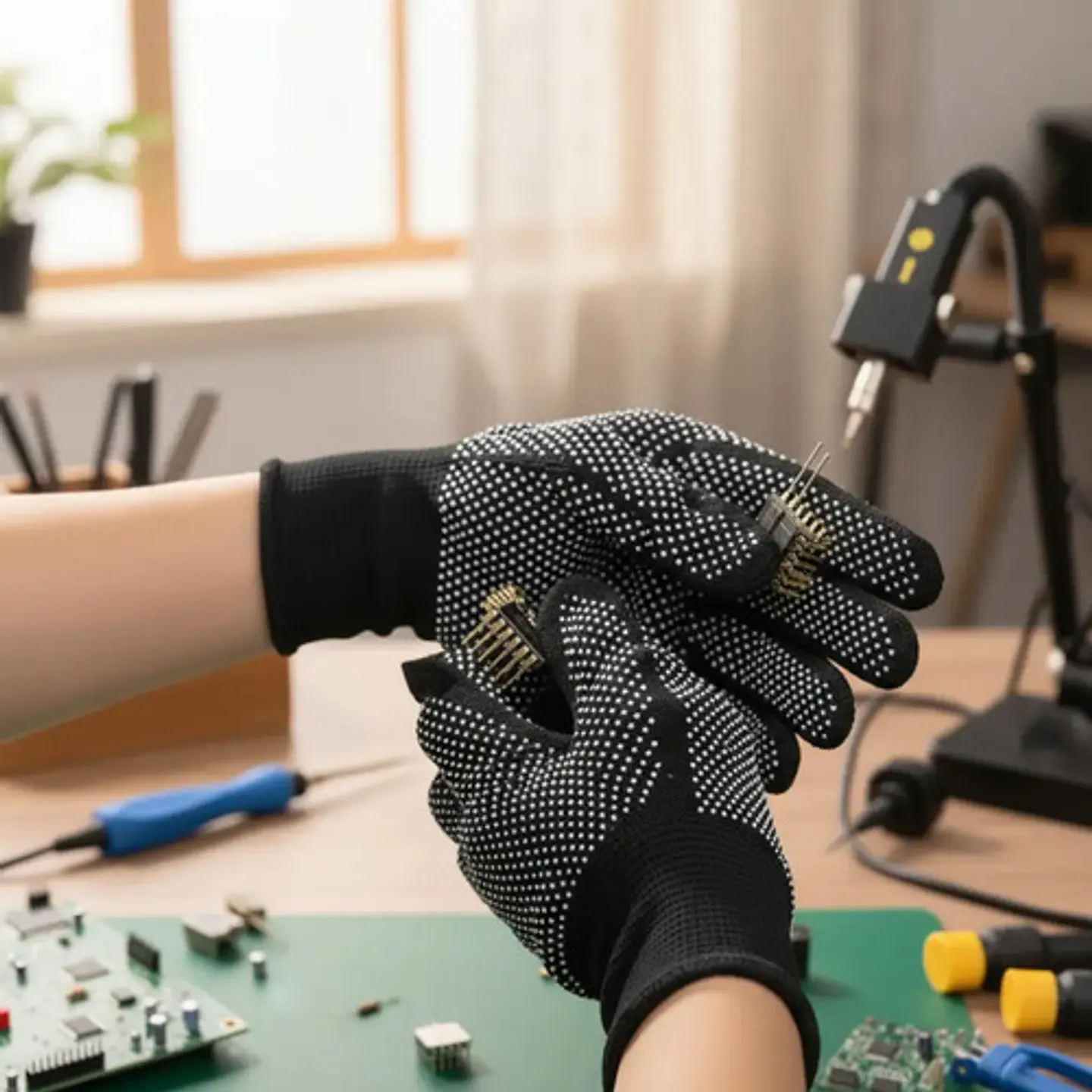 Guantes Industriales Estériles Antideslizantes De Tela 5
