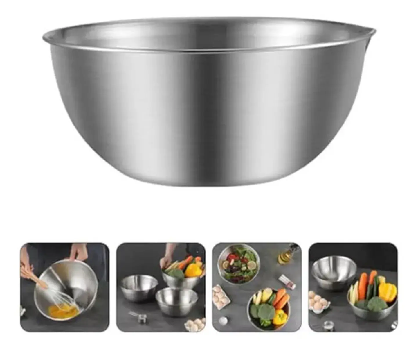 Bowl Metálico Acero Inoxidable  Ensaladera 30cm, 4