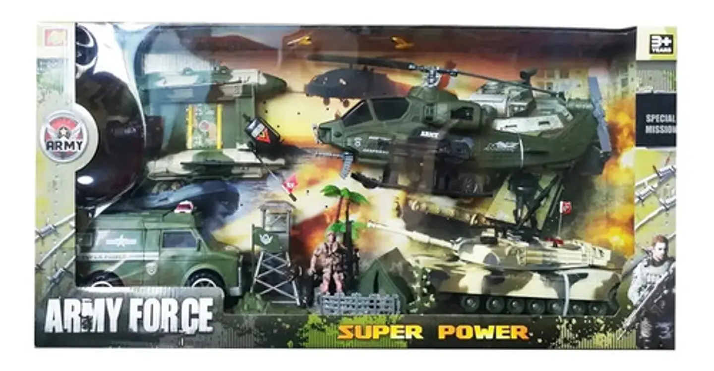 Set Militar Juguetes Army Force 13 Piezas Tanque Helicóptero 3