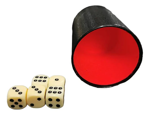 Cacho Yahtzee Juego De Mesa Tatuco Con Paño + 5 Dados
