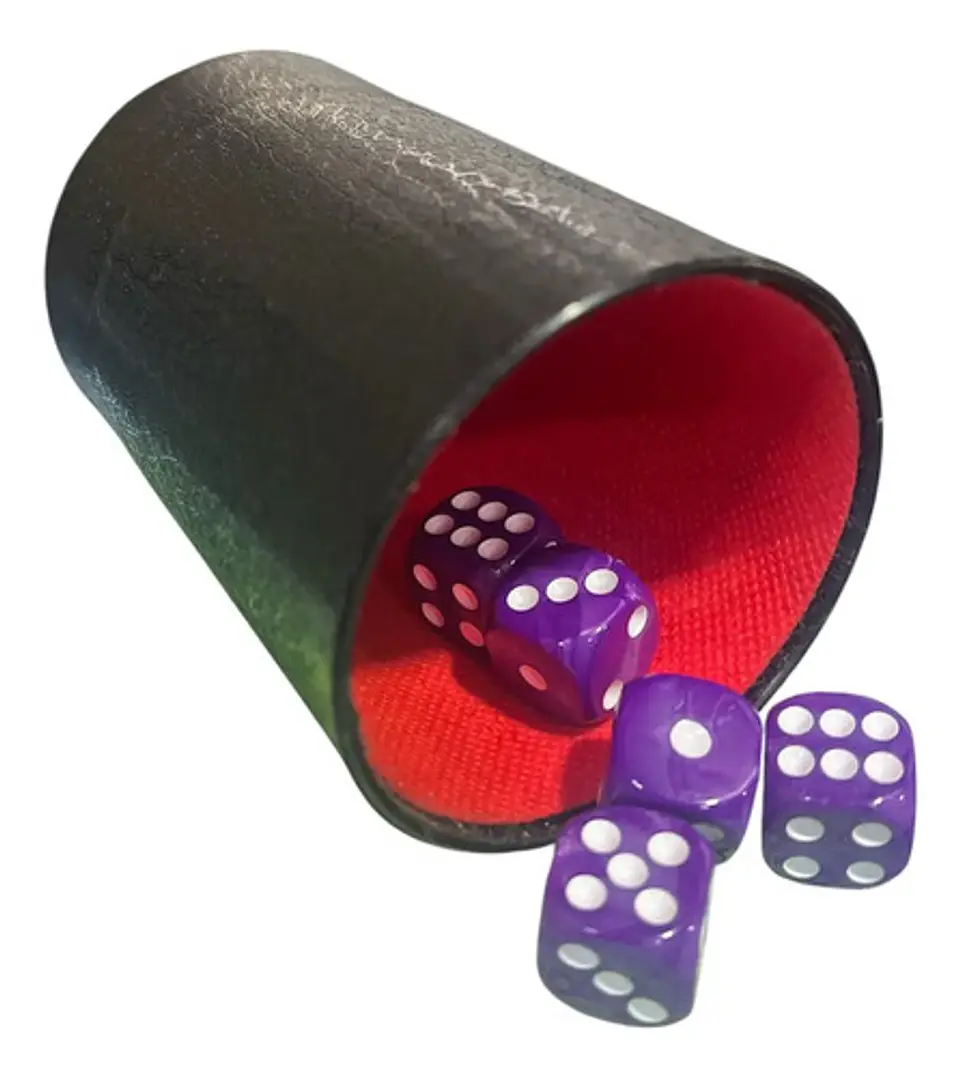 Cacho Yahtzee Juego De Mesa Tatuco Con Paño + 5 Dados 9