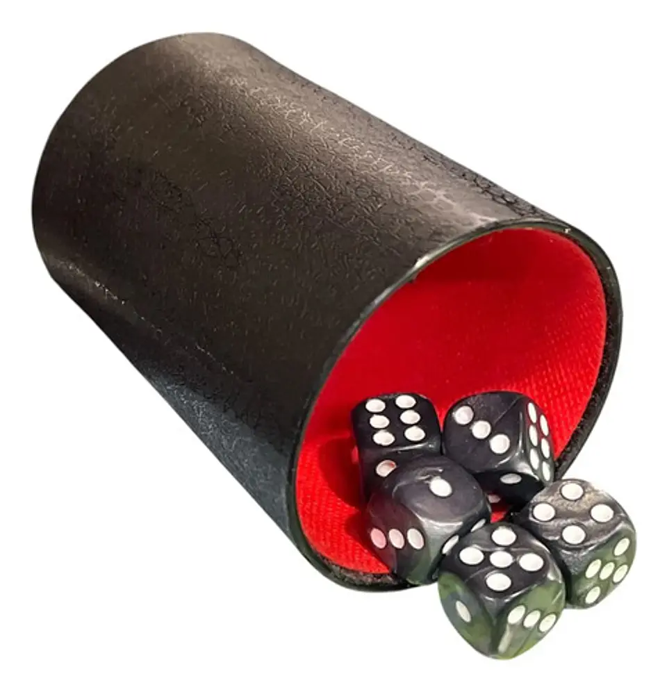 Cacho Yahtzee Juego De Mesa Tatuco Con Paño + 5 Dados 22