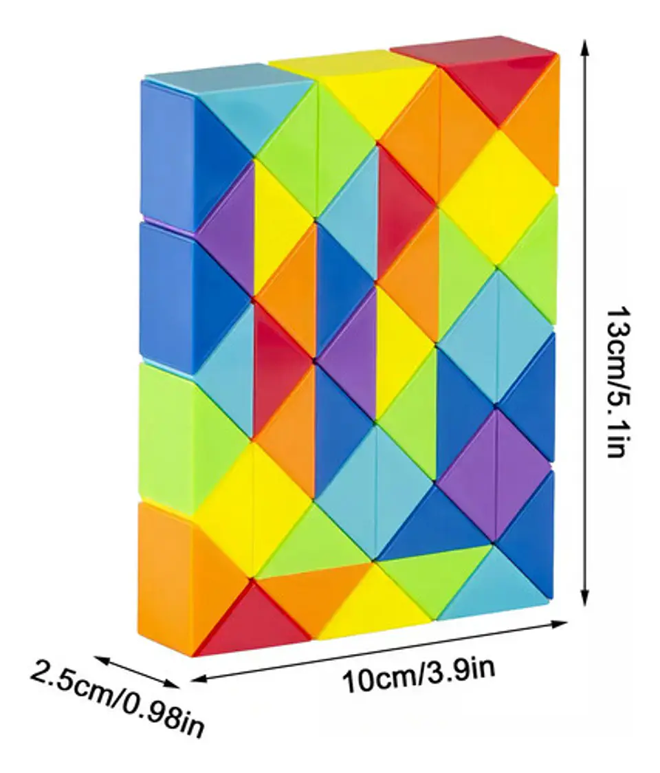 Rubik Serpiente Culebra Mágica Piezas Multicolor 48 Segmento 18