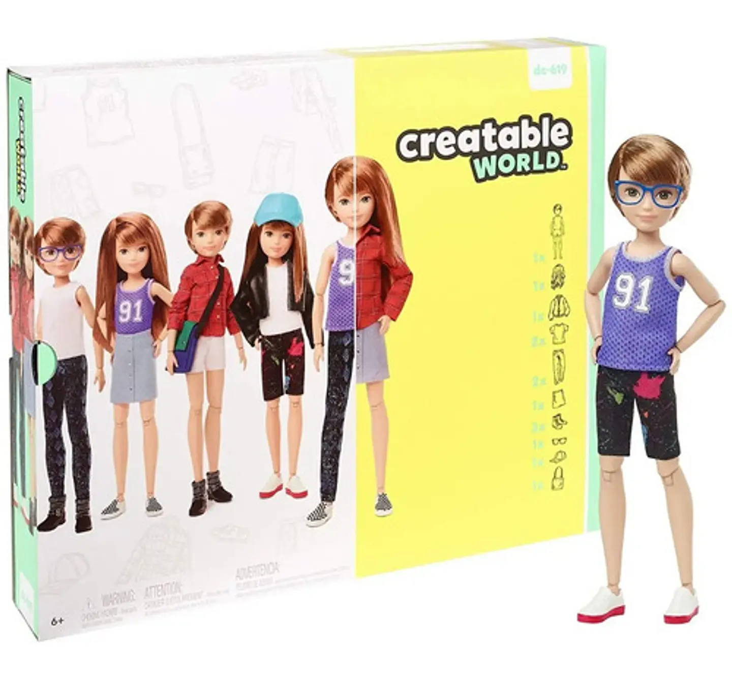 Creatable World Muñeca Unisex Mattel Muñeco Unisex Peluca y Accesorios 2