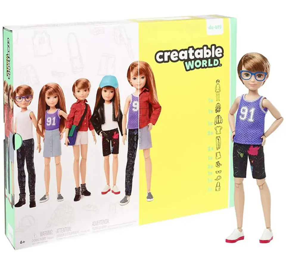 Creatable World Muñeca Unisex Mattel Muñeco Unisex Peluca y Accesorios 2