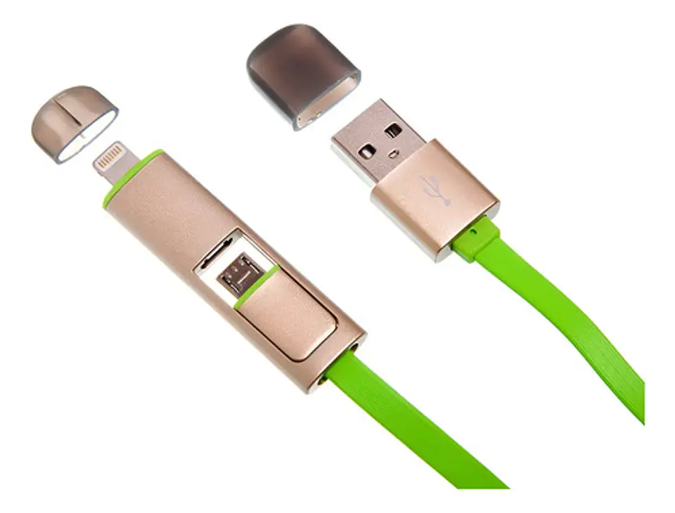 Cable Usb Beston I6 V8 1m Verde Conexión Doble Micro-usb 1
