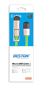Cable Usb Beston I6 V8 1m Verde Conexión Doble Micro-usb - Miniatura 2