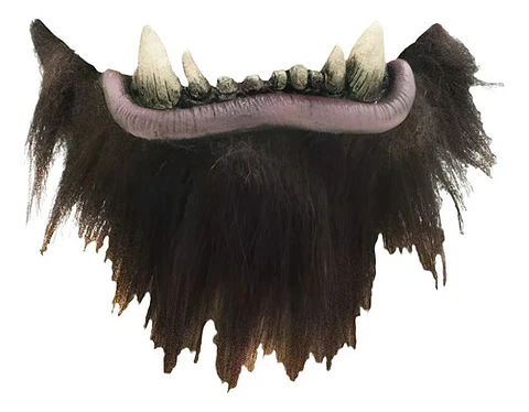 Máscara Trol Con Barba Mitad Rostro Marrón Oscuro Adulto Todo Fiestas