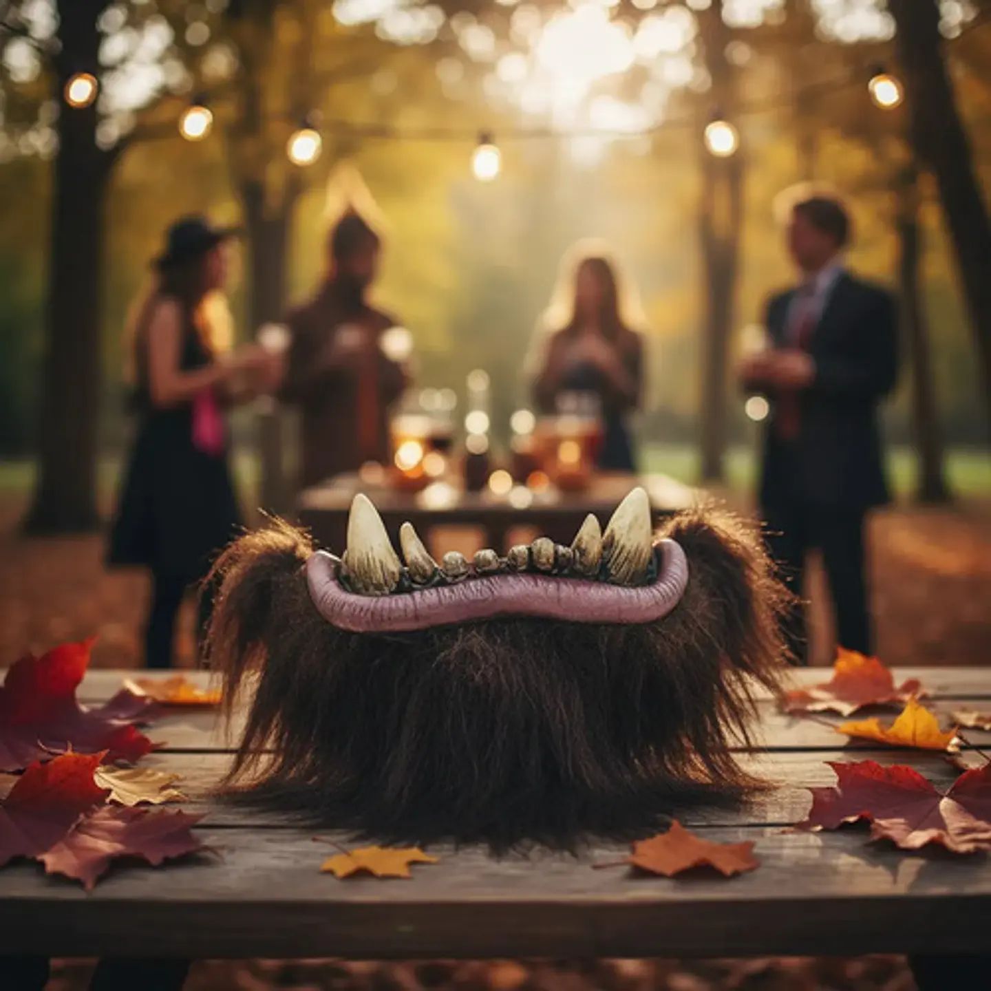 Máscara Trol Con Barba Mitad Rostro Marrón Oscuro Adulto Todo Fiestas 2