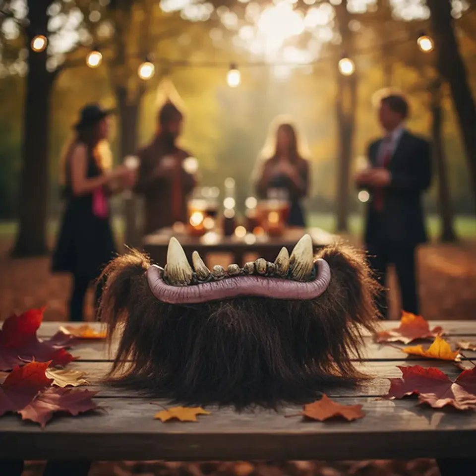 Máscara Trol Con Barba Mitad Rostro Marrón Oscuro Adulto Todo Fiestas 2