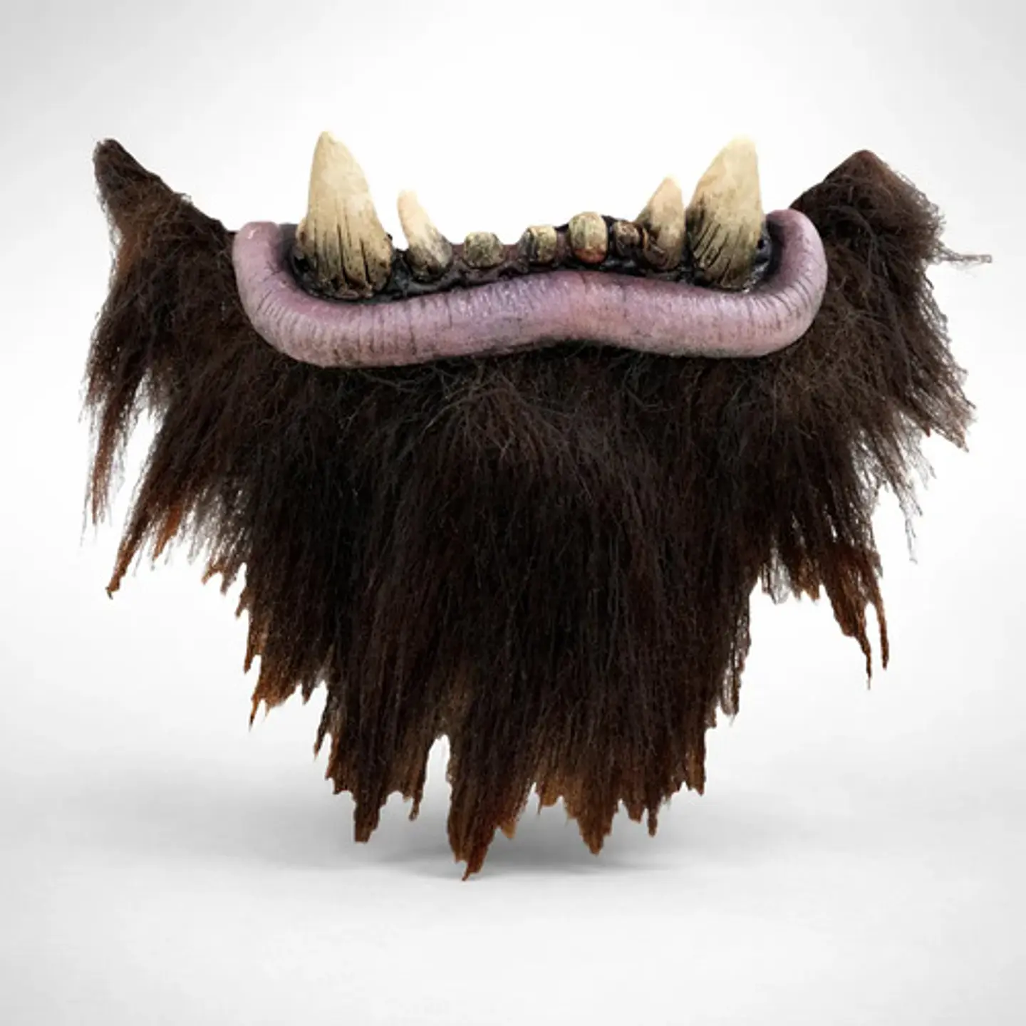 Máscara Trol Con Barba Mitad Rostro Marrón Oscuro Adulto Todo Fiestas 5