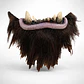 Máscara Trol Con Barba Mitad Rostro Marrón Oscuro Adulto Todo Fiestas - Miniatura 5