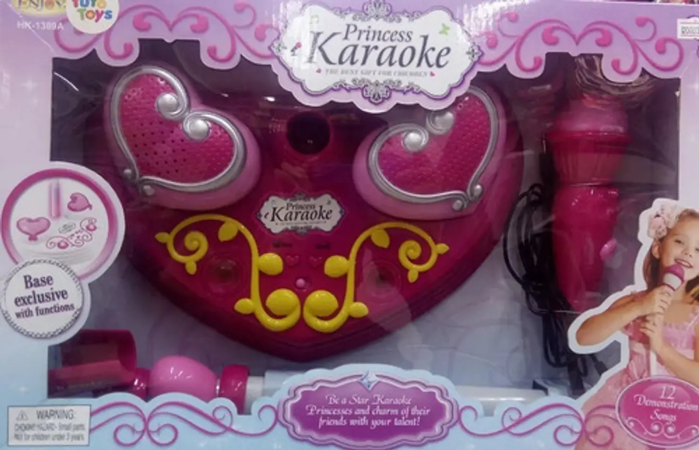 Micrófono Princess Karaoke Con Soporte Luz Ref. Hk-1389a 5