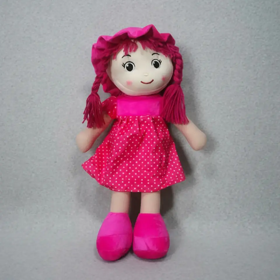 Muñeca De Trapo 38cm Pequeña Suave Con Vestido Niñas Bebés 3