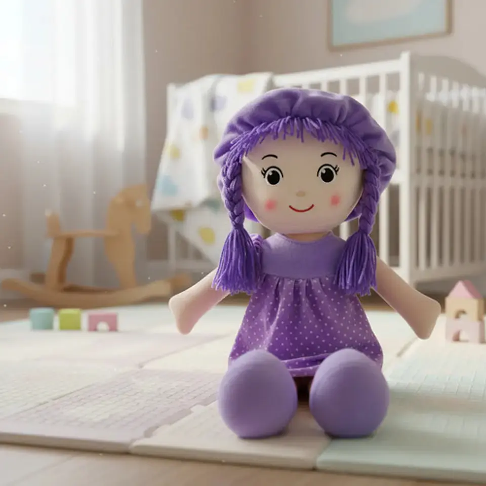 Muñeca De Trapo 38cm Pequeña Suave Con Vestido Niñas Bebés 9