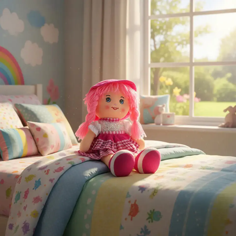 Muñeca De Trapo 38cm Pequeña Suave Con Vestido Niñas Bebés 18