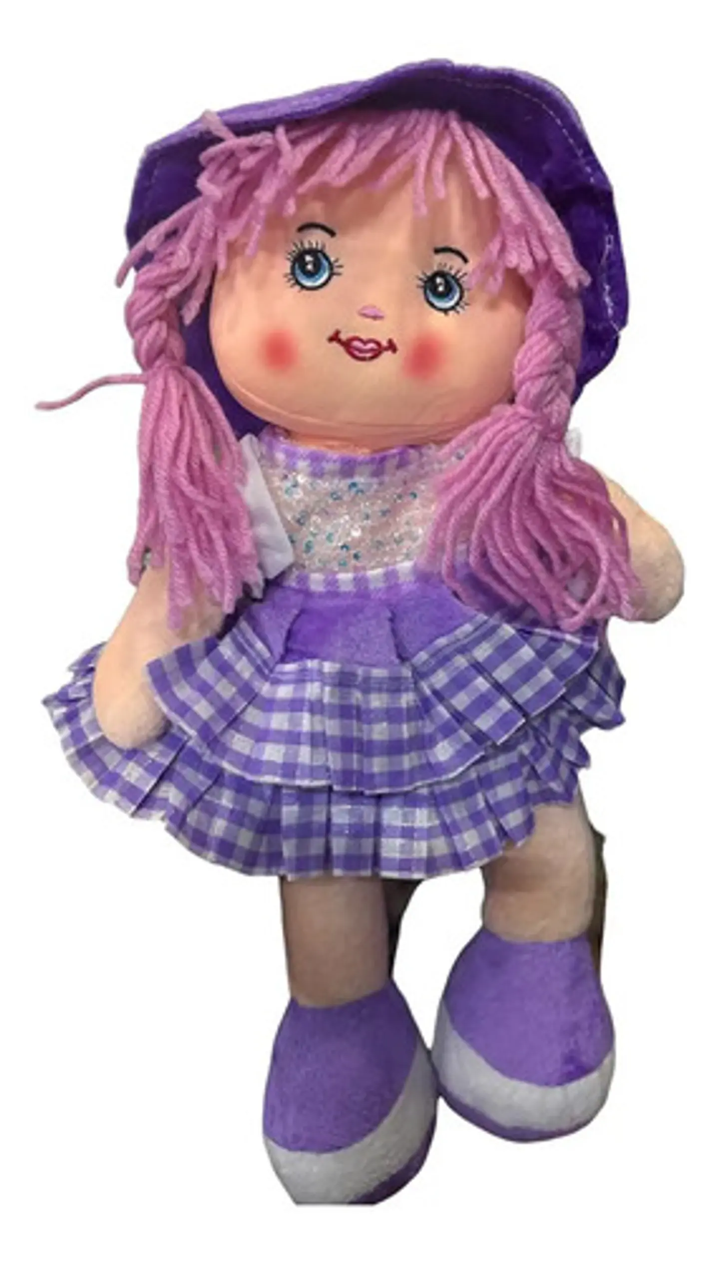Muñeca De Trapo 38cm Pequeña Suave Con Vestido Niñas Bebés 26