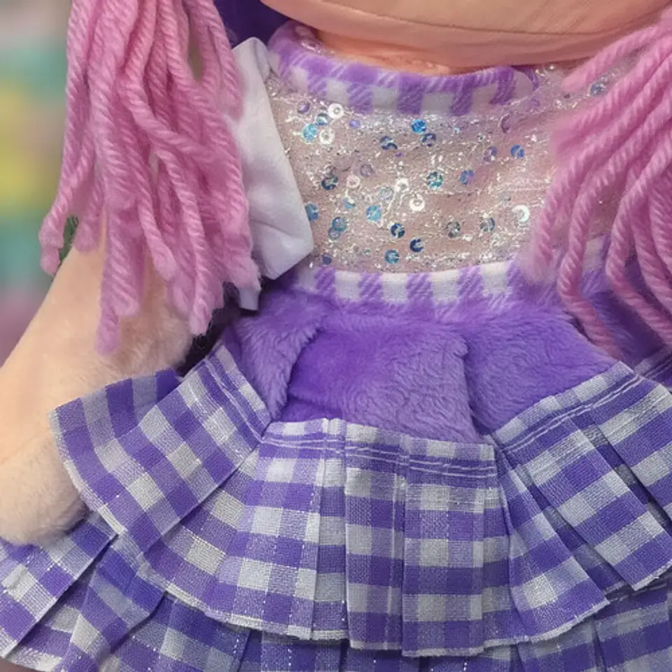 Muñeca De Trapo 38cm Pequeña Suave Con Vestido Niñas Bebés 28