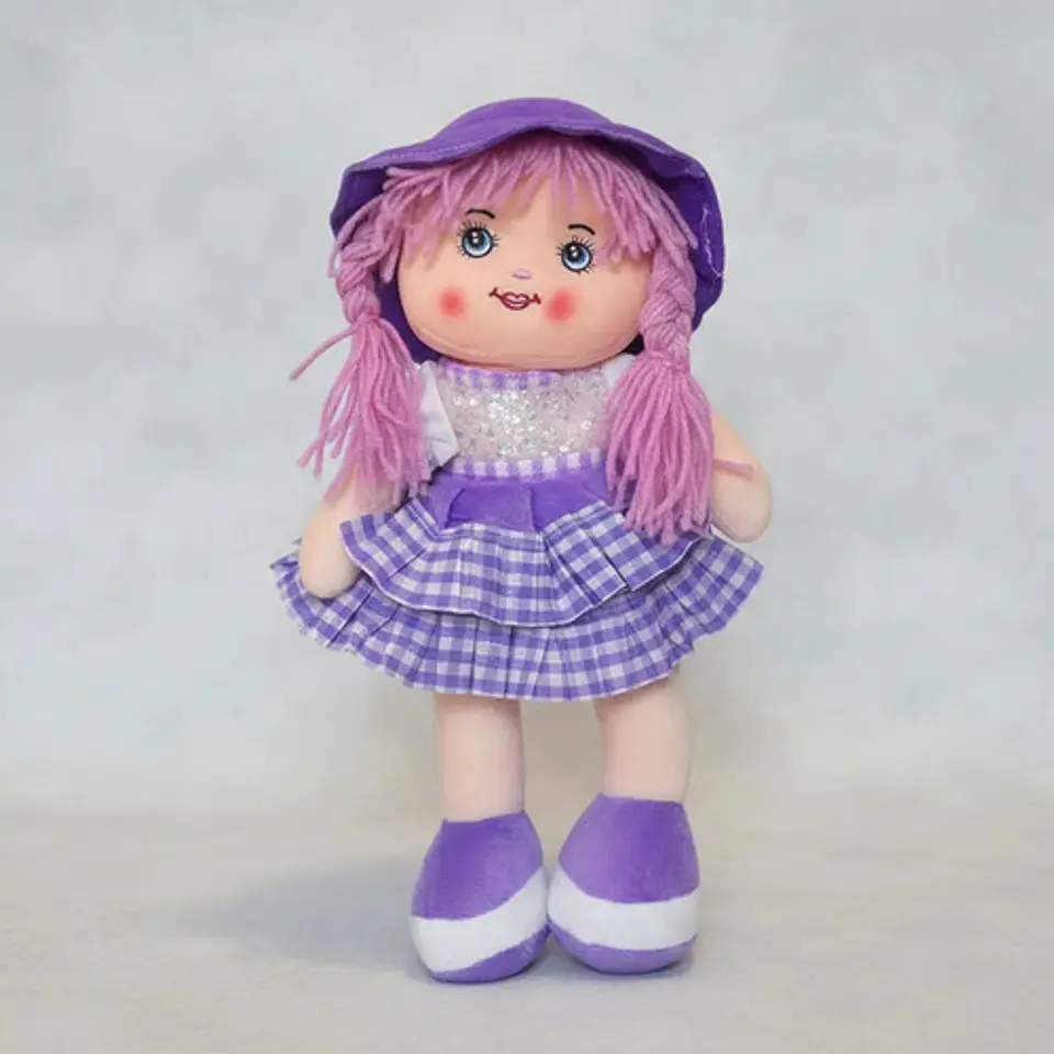 Muñeca De Trapo 38cm Pequeña Suave Con Vestido Niñas Bebés 32
