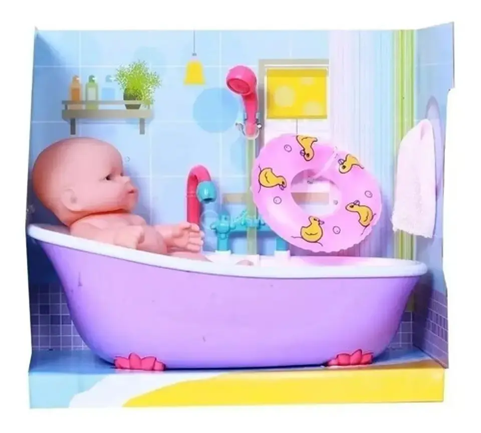 Mini Bañera Divertida Bebé Agua Real Luz Y Sonido Ref. 389-1 3