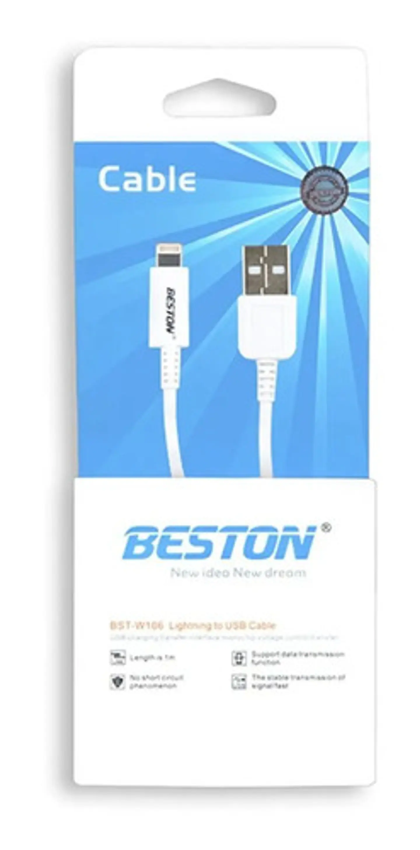 Cable 1m Usb Beston De Carga Y Transmisión De Datos Bst-w106 2