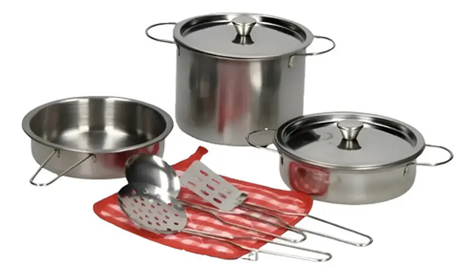 Set Cocina Kitchen Series Ollas 9pcs Acero Niños 1