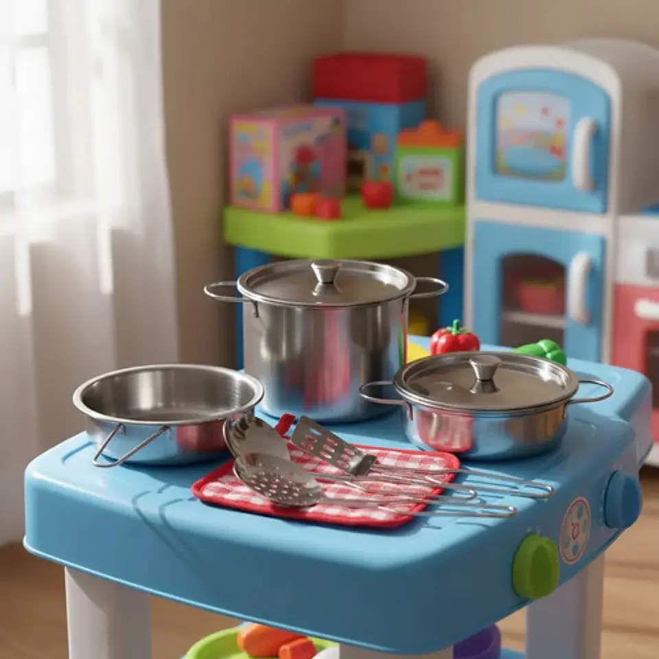 Set Cocina Kitchen Series Ollas 9pcs Acero Niños 2