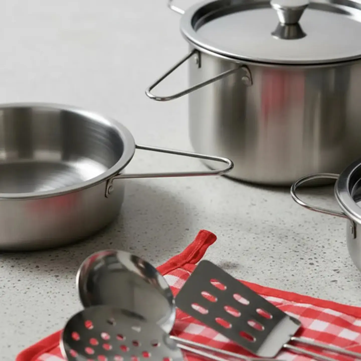 Set Cocina Kitchen Series Ollas 9pcs Acero Niños 5