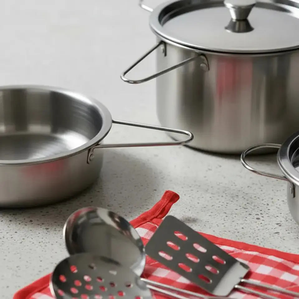 Set Cocina Kitchen Series Ollas 9pcs Acero Niños 5