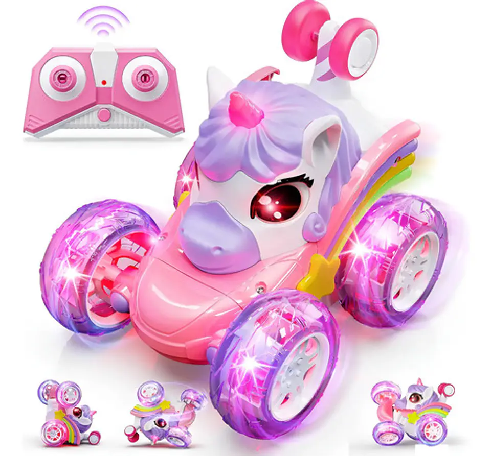 Carro R/c Unicornio Y Tiburón Para Niñas Luces Y Sonidos 1