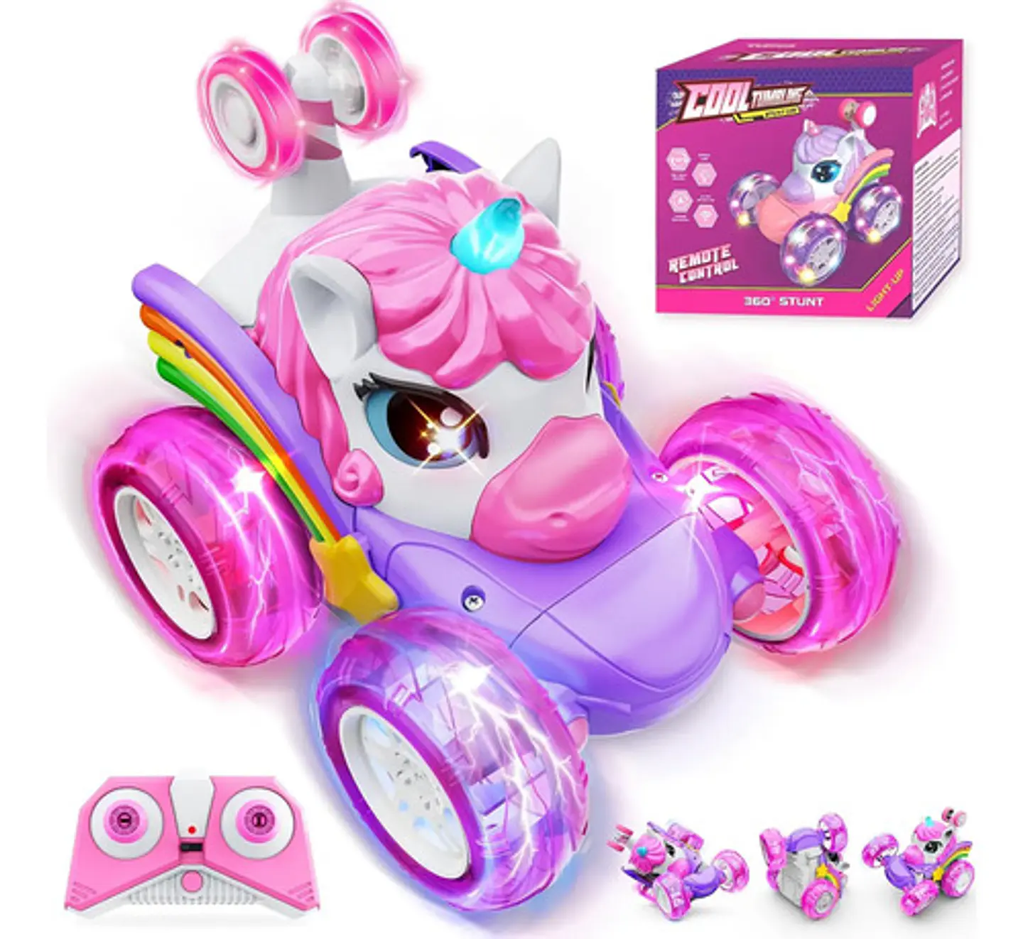Carro R/c Unicornio Y Tiburón Para Niñas Luces Y Sonidos 2