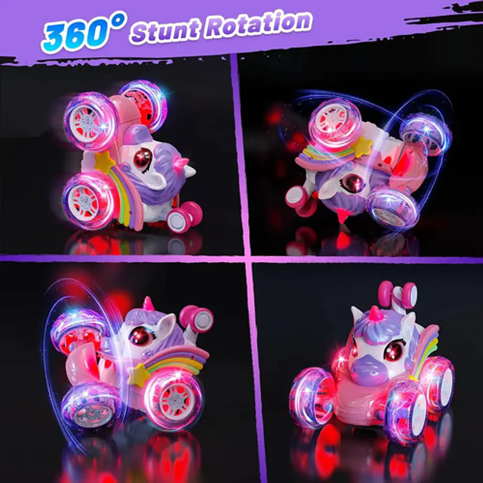 Carro R/c Unicornio Y Tiburón Para Niñas Luces Y Sonidos 13