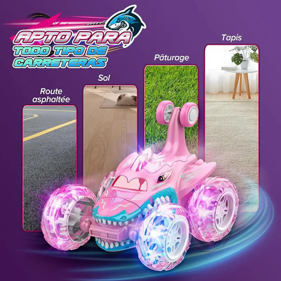 Carro R/c Unicornio Y Tiburón Para Niñas Luces Y Sonidos 19