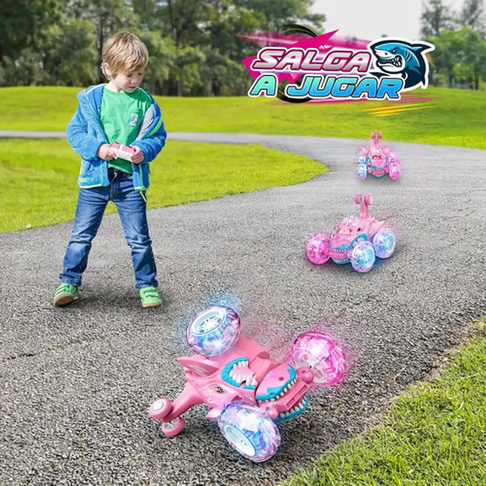 Carro R/c Unicornio Y Tiburón Para Niñas Luces Y Sonidos 20