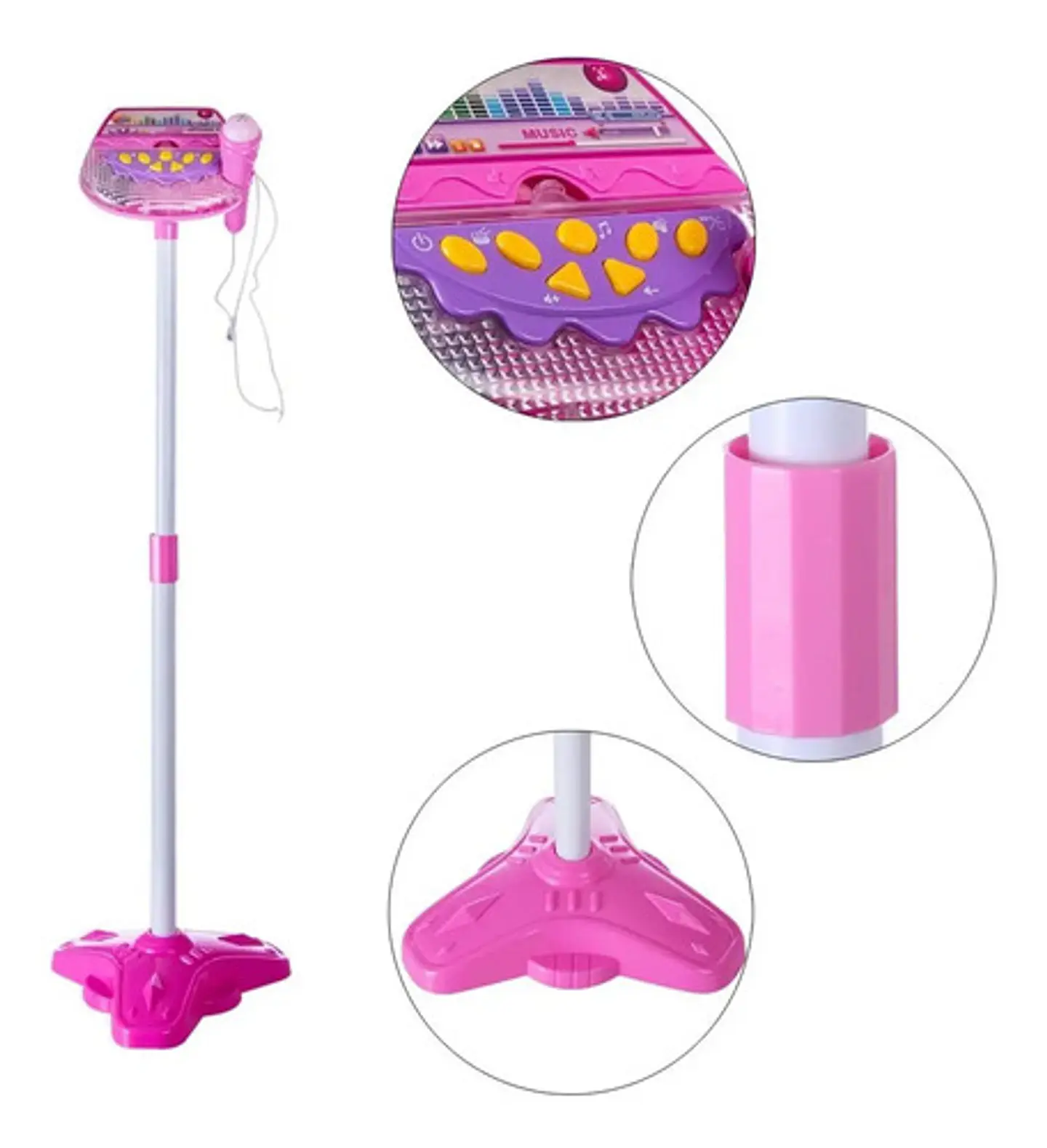 Micrófono Karaoke Con Soporte Amplificador Mp3 Luz Hk-6011 1