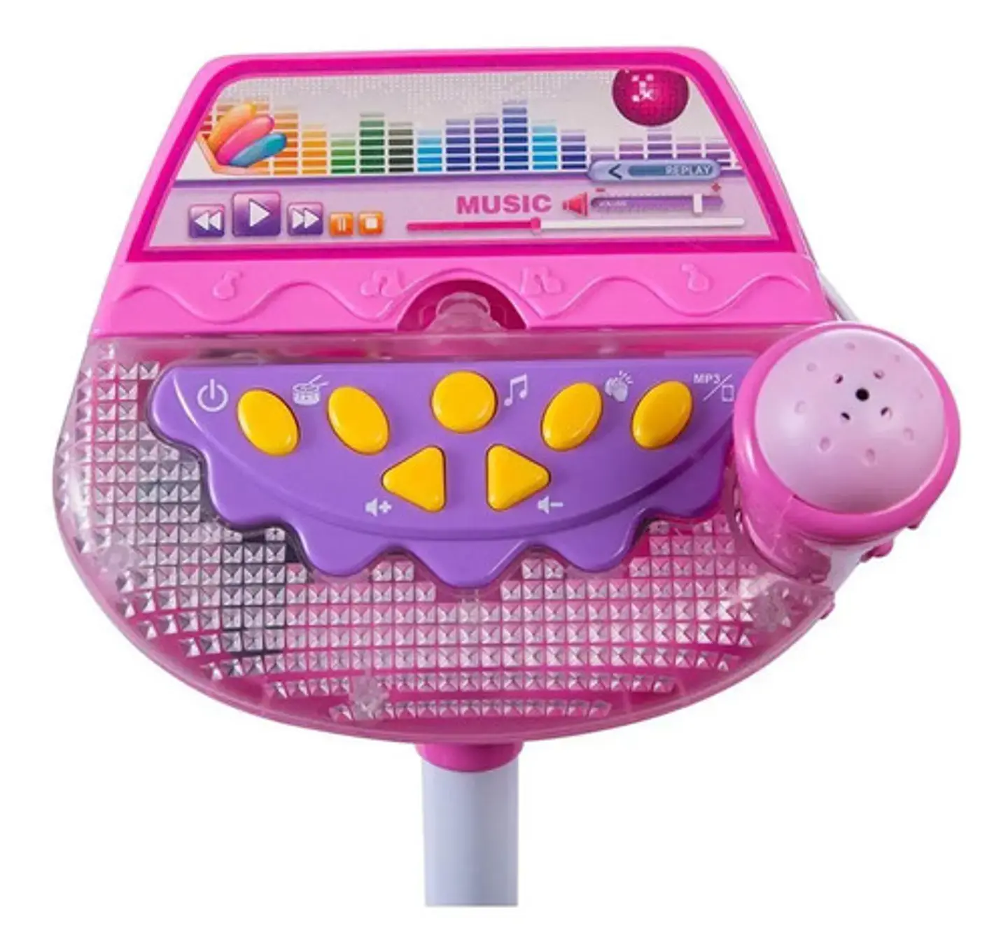 Micrófono Karaoke Con Soporte Amplificador Mp3 Luz Hk-6011 2