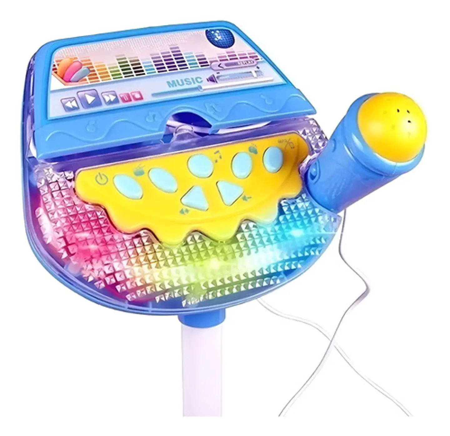 Micrófono Karaoke Con Soporte Amplificador Mp3 Luz Hk-6011 4