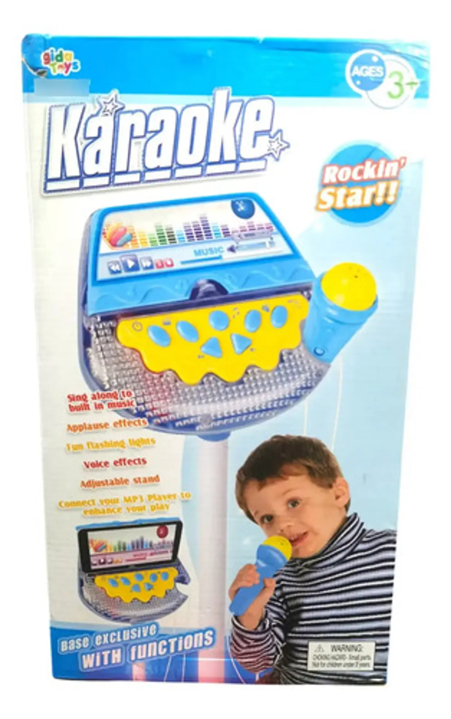 Micrófono Karaoke Con Soporte Amplificador Mp3 Luz Hk-6011 5