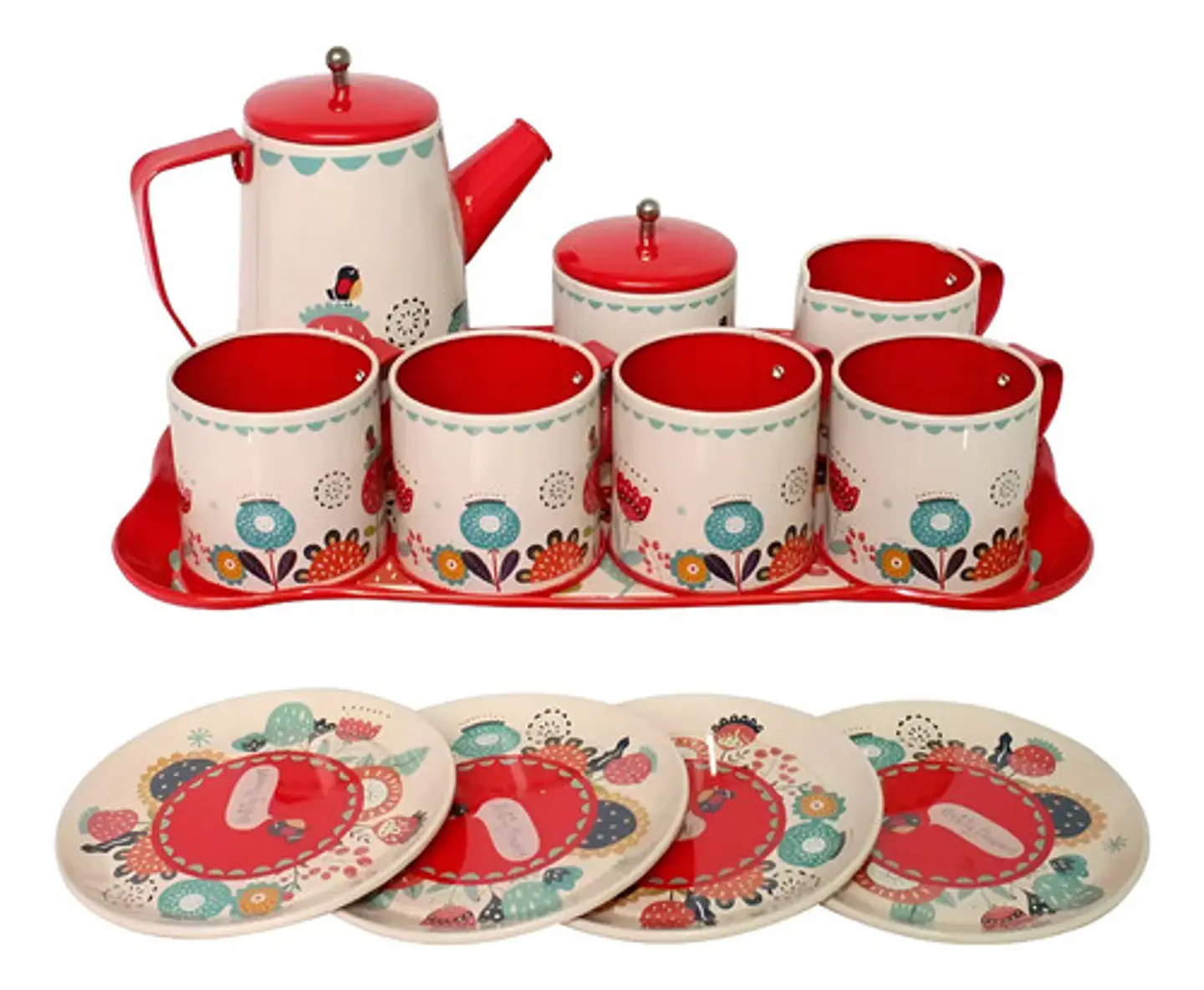 Set De Te Metálico 14pcs Niñas Vajilla Cocina Ref. 998-e 1